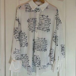 SHEIN White Shirt with Black Script